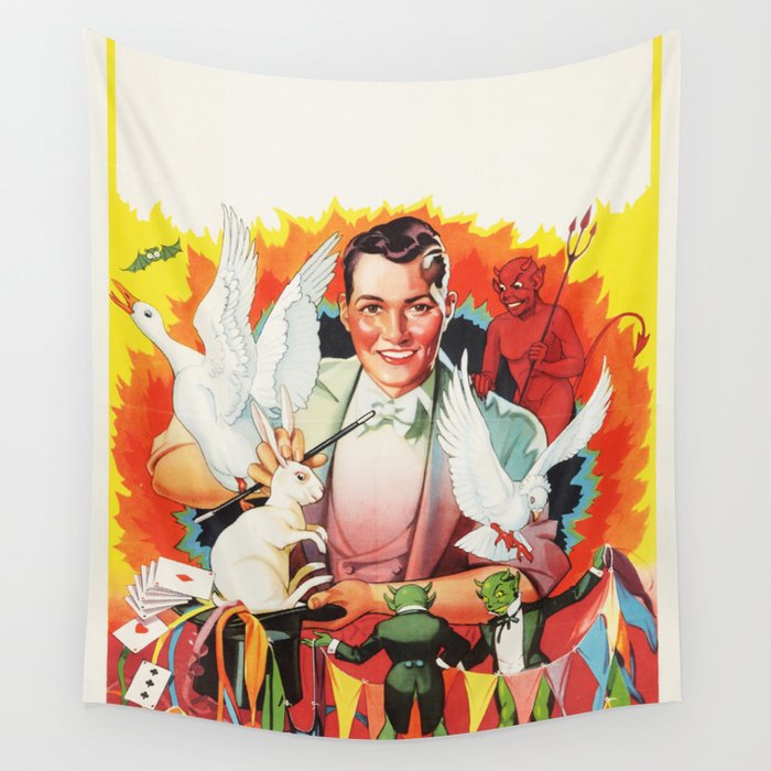 Vintage magic poster art Wall Tapestry