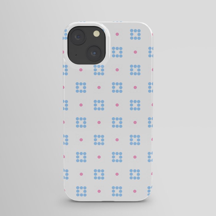 square and circle 2 blue and pink iPhone Case