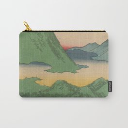 Mountain and Sea Ukiyoe Landscape Carry-All Pouch | Graphic Design, Painting, Illustration, Oil, Pop Art, Art, Japanese, Flower, Purple, Old 