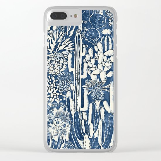 Indigo cacti Clear iPhone Case