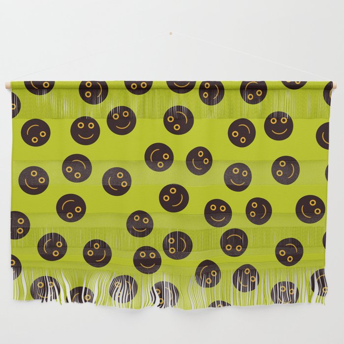 I am fine Smiley face Lime green Wall Hanging