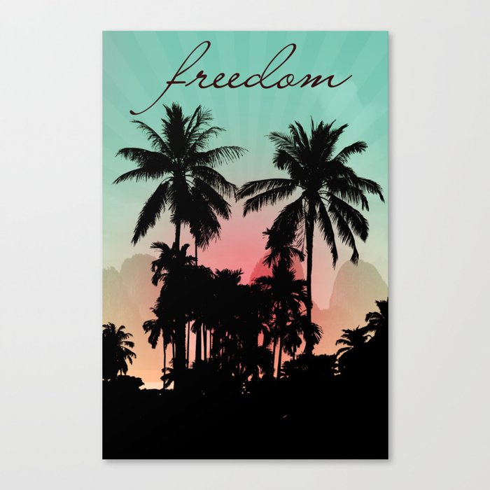 Palm Trees freedom  Canvas Print