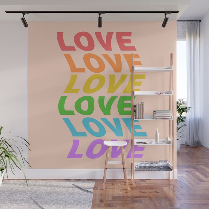 Abstraction_LOVE_PRIDE_RAINBOW_HAPPY_JOY_POP_ART_1220A Wall Mural