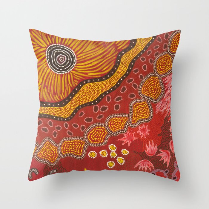 Aboriginal summer Throw Pillow