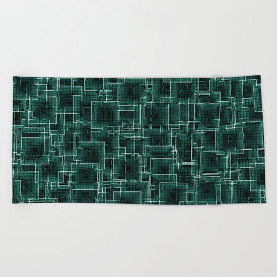 The Maze - Teal Beach Towel