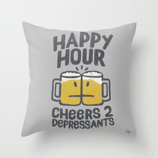 Happy Hour Throw Pillow