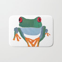 Tree Frog, Collage Bath Mat | Toad, Kids, Frogs, Blue, Photomontage, Orange, Collage, Aquatic, Frog, Amphibians 