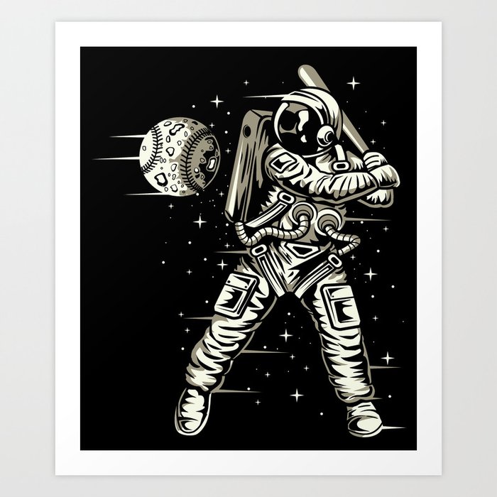 Wall Art Print, Astronaut black and white