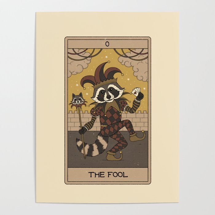The Fool - Raccoons Tarot Poster