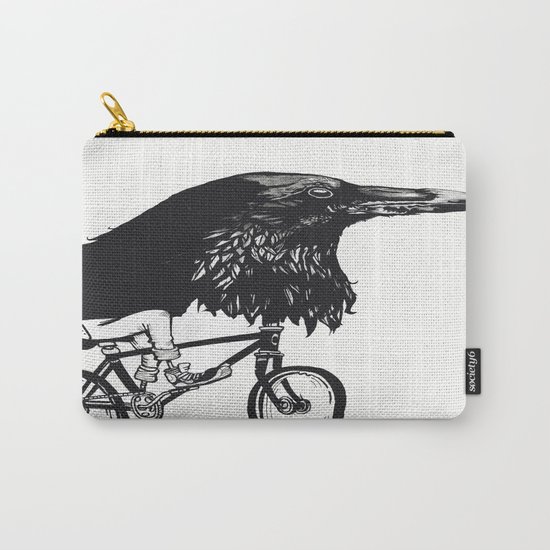 Black Bird Riding Carry-All Pouch