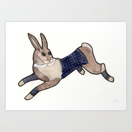 Running Bunny Art Print
