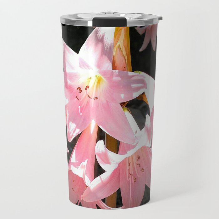 Pink Lilies Travel Mug