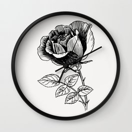 One Rose Wall Clock