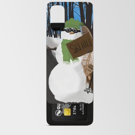 Ski Hill bound Hitchhiking Snowman Android Card Case