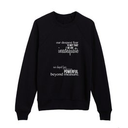Our Deepest Fear - Coach Carter - Quote Poster Kids Crewneck