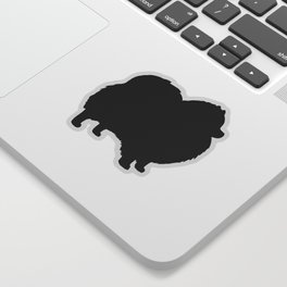Black Pomeranian Silhouette Sticker