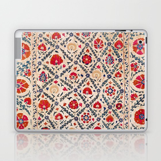 Kermina Suzani Uzbekistan Floral Embroidery Print Laptop & iPad Skin