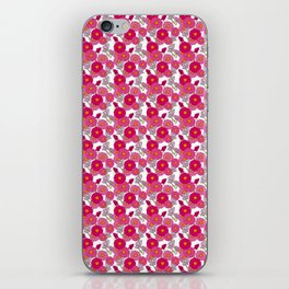 Retro Mid-Century Modern Mums Pink And White Floral Mini iPhone Skin