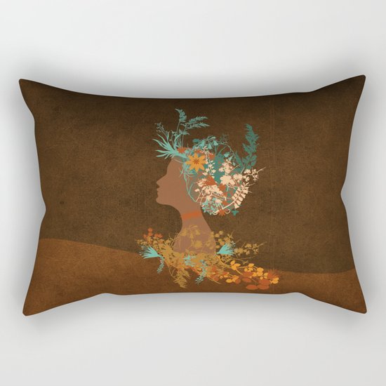Mujer floral Rectangular Pillow