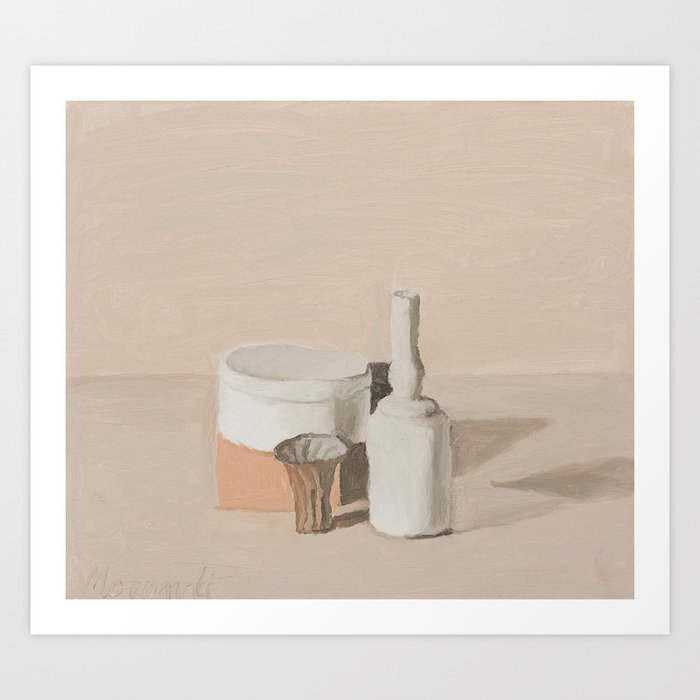 Giorgio Morandi - Still Life Natura Morta, white vases Art Print