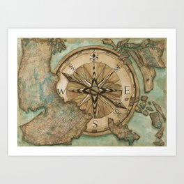 Nautical Compass Art Print
