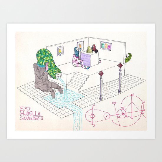 Draining a cyst at the crystal spire convalescent home Art Print