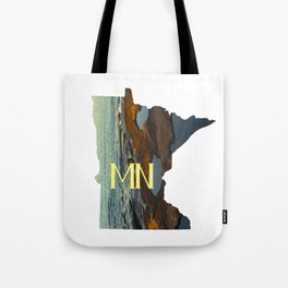 Map of Minnesota | Lake Superior Photography and Texture Tote Bag