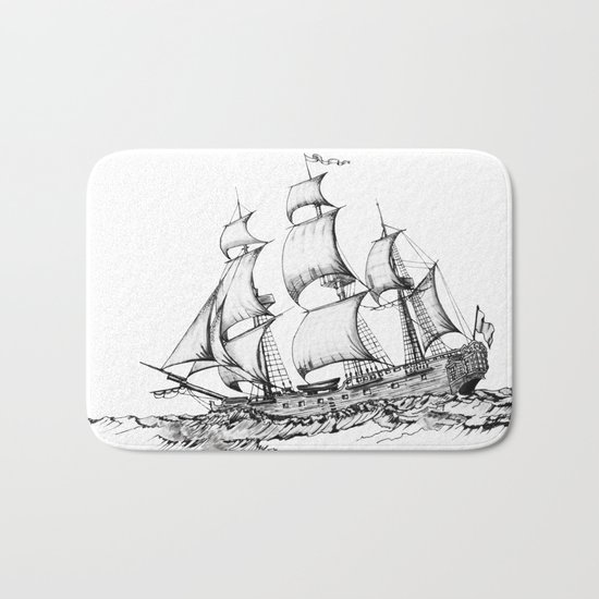 sailing ship Bath Mat