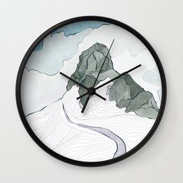 Unicorn Peak Illustration Wall Clock