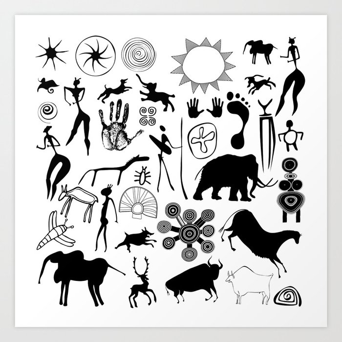 Cave Paintings Primitive Art Art Print By Siloto Society6