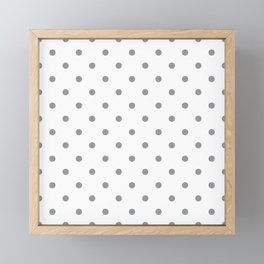 Steely Gray - polka 8 Framed Mini Art Print