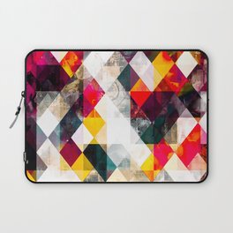 geometric pixel square pattern abstract background in red pink yellow Laptop Sleeve