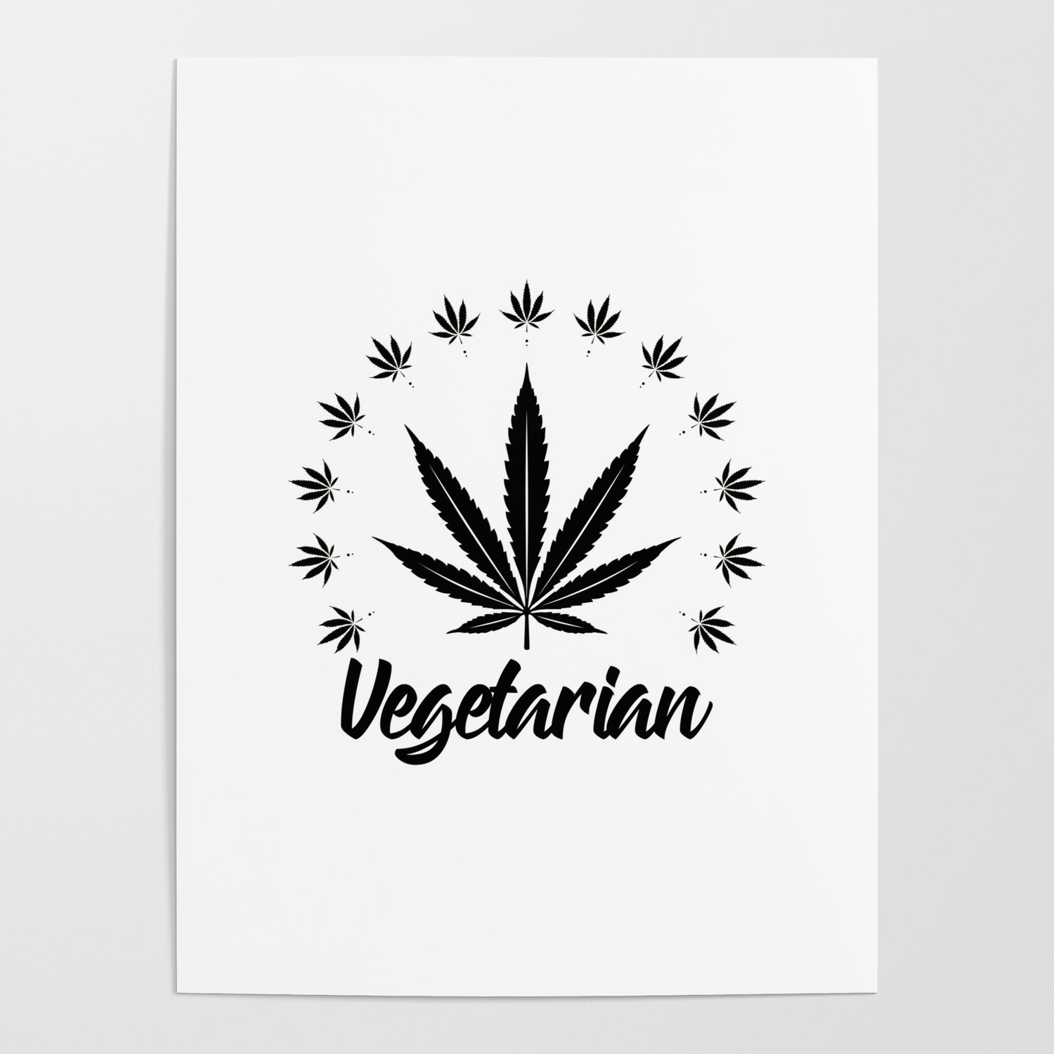 Vegetarian Marijuana Leaf Pot Leaf 420 Weed Smoking Crewneck Sweater