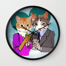 Kitty Cocktails Wall Clock