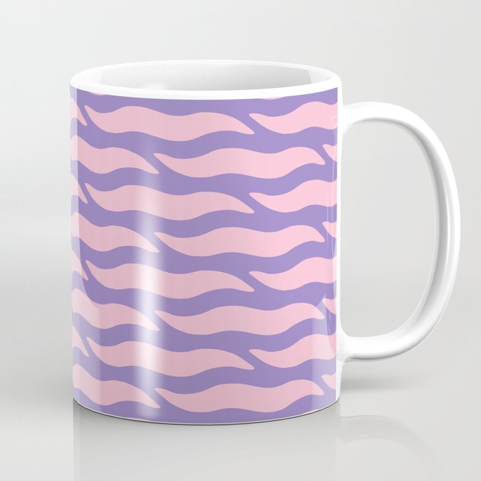 Tiger Wild Animal Print Pattern 351 Lilac and Pink Coffee Mug