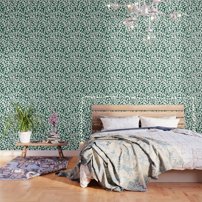 White Matisse cut outs seaweed pattern 5 Wallpaper