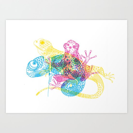 CMY Reptiles Art Print