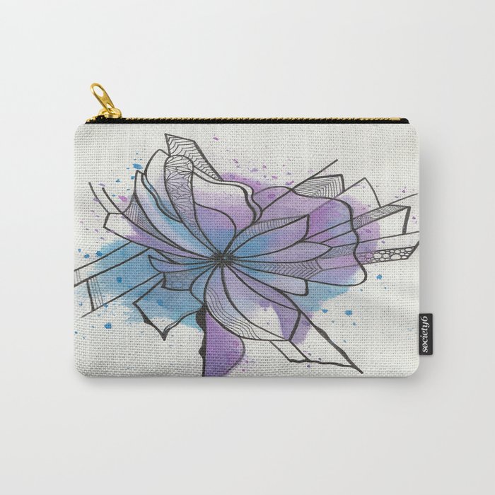 Explosion Flower Blue and Purple Carry-All Pouch