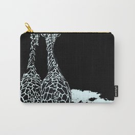 Art print: The giraffes in Blue Carry-All Pouch