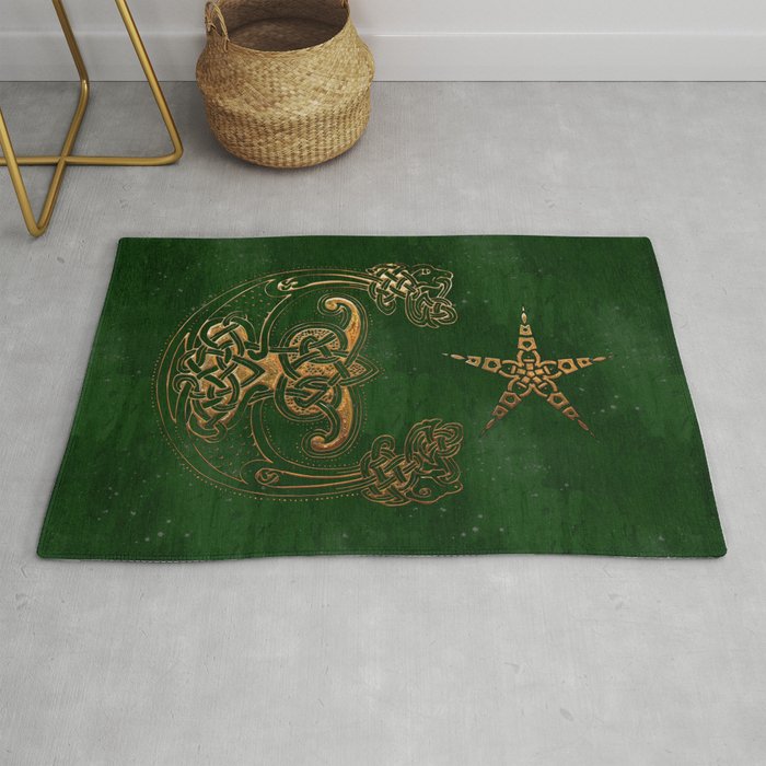 Hunter And Gold Celtic Rug By Bohemianbound Society6