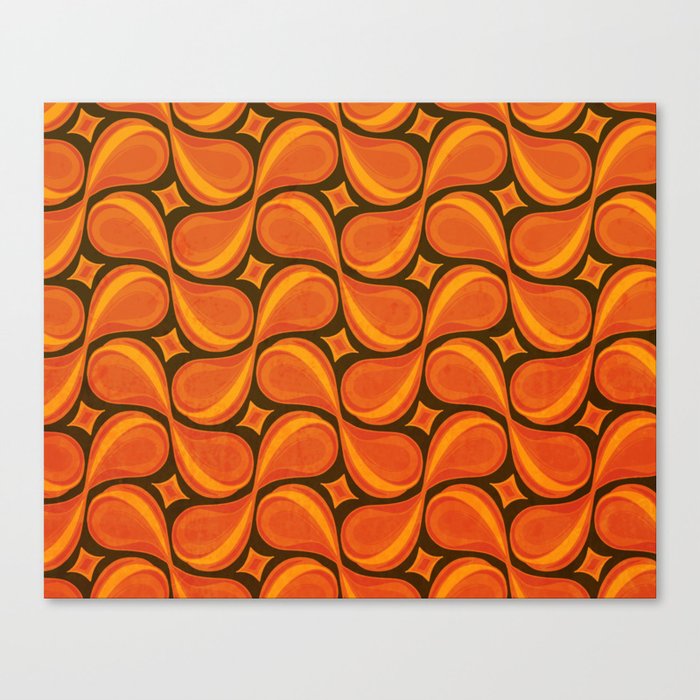 Mod retro Burnt Orange pattern Canvas Print