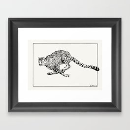 Cheetah in Flight Framed Art Print