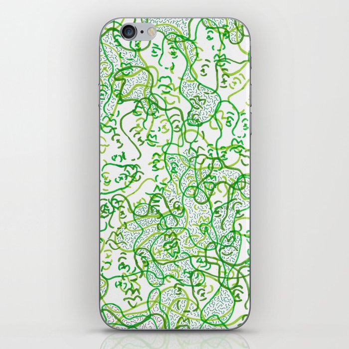 Green on green faces iPhone Skin