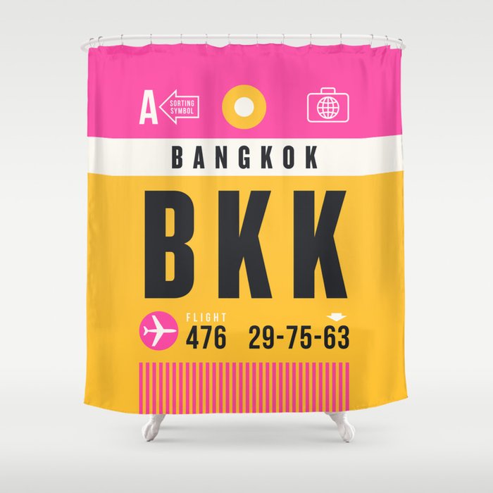 Luggage Tag A - BKK Bangkok Thailand Shower Curtain