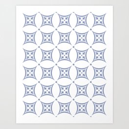Blue Flower Tiles Art Print