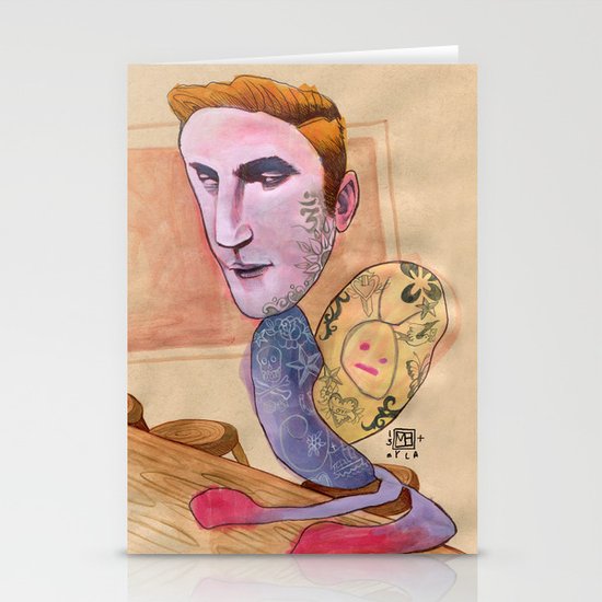 TATTOOED SNAIL DUDE Stationery Cards