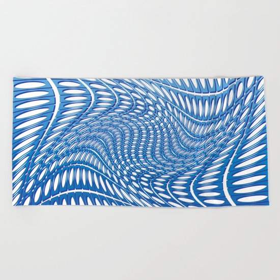 Optical Illusion in blue Beach Towel