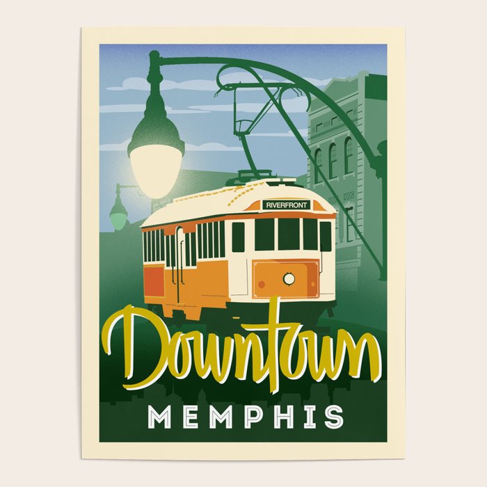 Downtown Memphis: South Main Trolley Poster by dwmworks | Society6