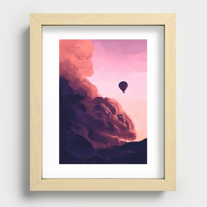 Balloon in the Clouds Recessed Framed Print