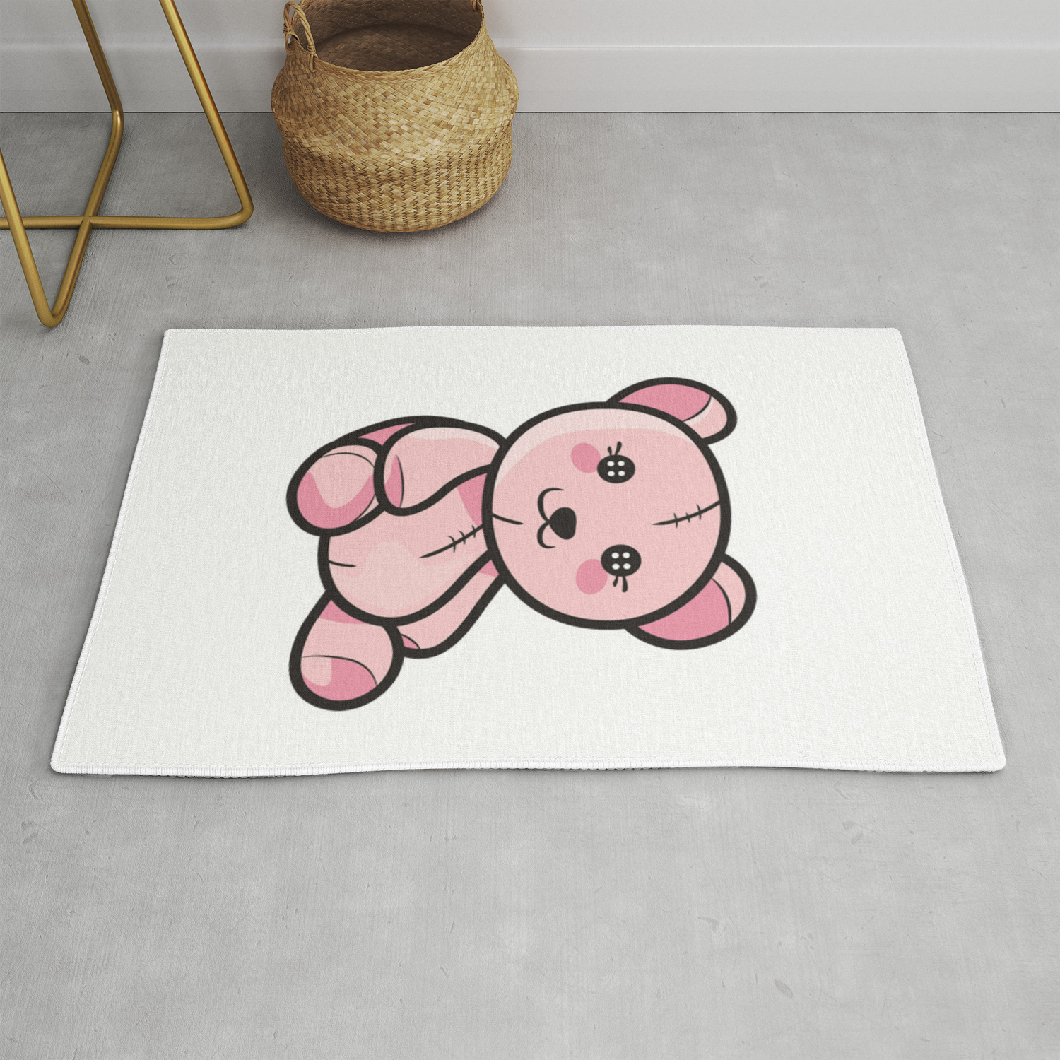 pink teddy bear rug